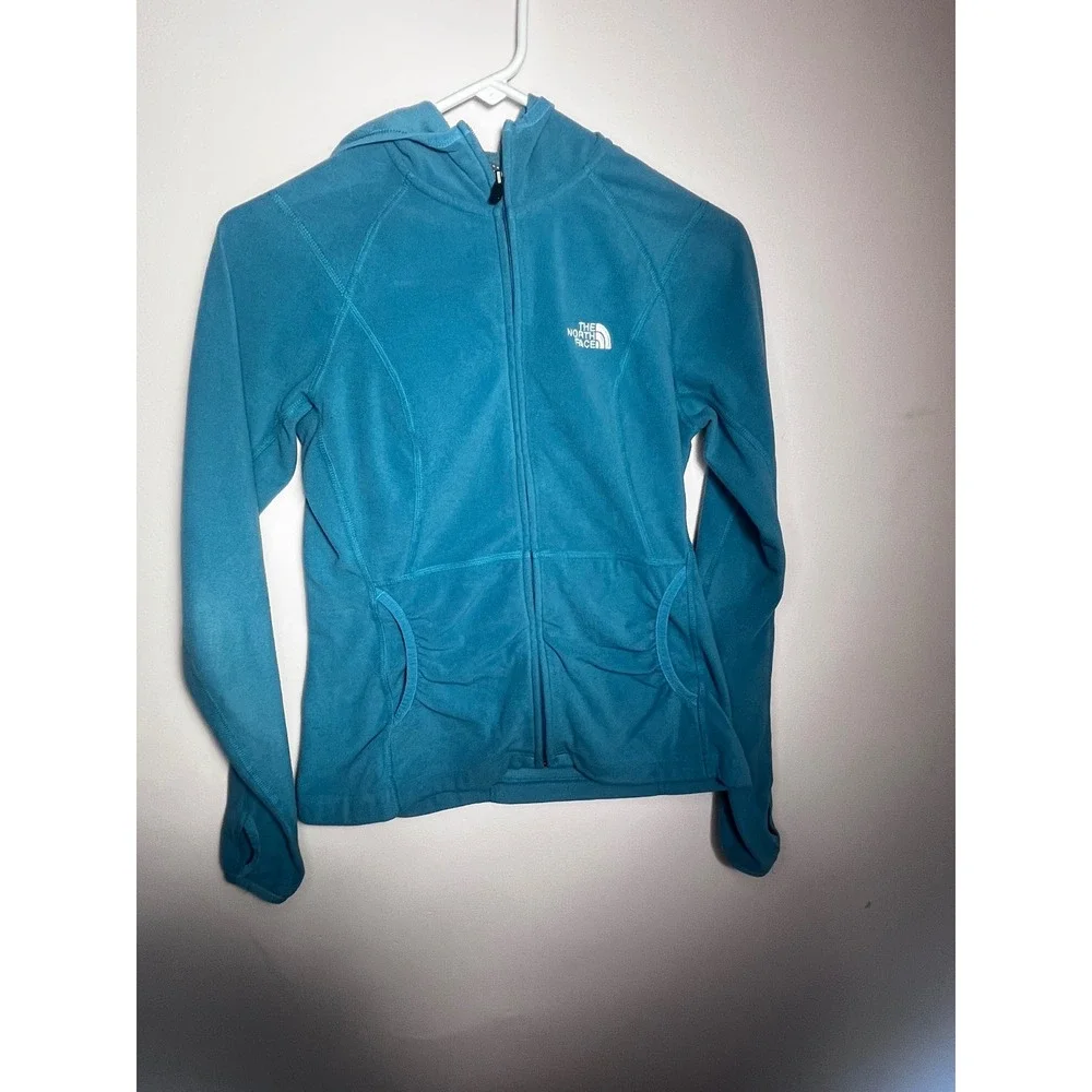 The North Face TKA 100 Hooded Fleece Jacket Women's XS Blue Full Zip Hoodie - Picture 3 of 11